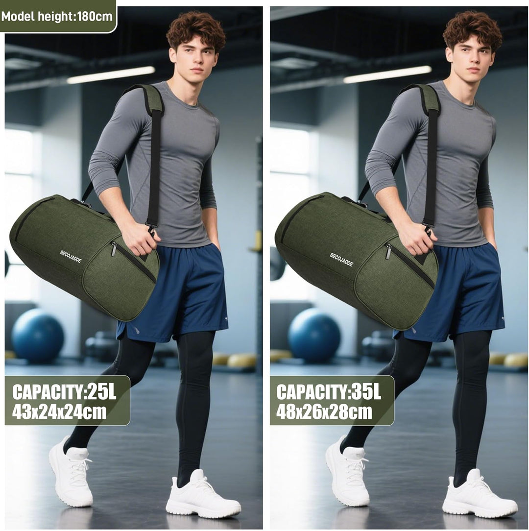 Sporttaschen für Damen und Herren, 25L Reisetasche Duffel Bag Übernachtungstasche mit Schuhfach & Na