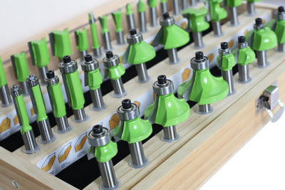 AKYLIN Fräser Set 40-tlg,Fräser Set 8mm Schaft,Fräser für Oberfräse,Holzfräser Wolframkarbid Hartmet