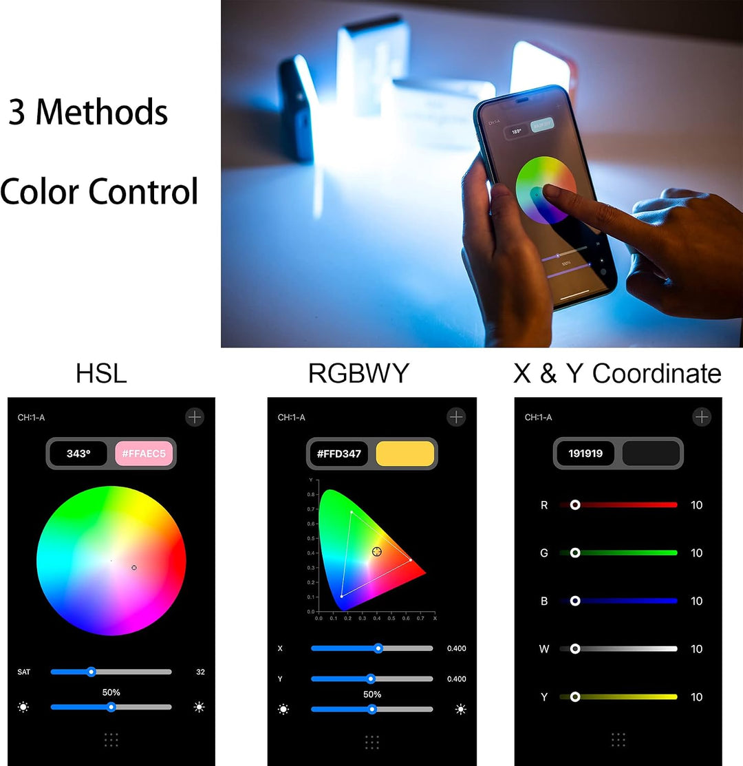 RGB LED Videoleuchte,Weeylite S03 Mini Videolicht mit APP-Steuerung,Kamera Licht Dauerlicht Dimmbare