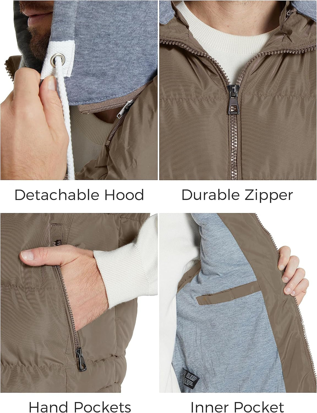 ZSHOW Herren Winter Weste Gesteppte Polsterung Puffer Ärmellos Jacke Warme Outdoor Weste Körperwärme