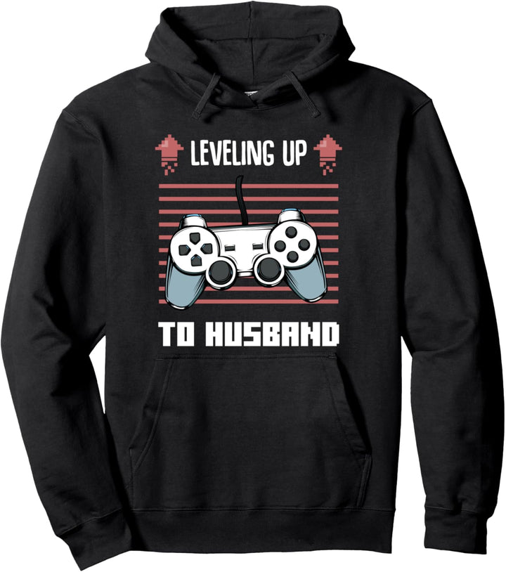 Leveling Up To Husband Gaming Couples Matching Engagement Pullover Hoodie