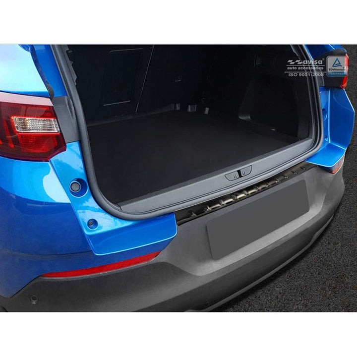 Schwarz Edelstahl Heckstossstangenschutz kompatibel mit Opel Grandland X 2017-2021 'Ribs'