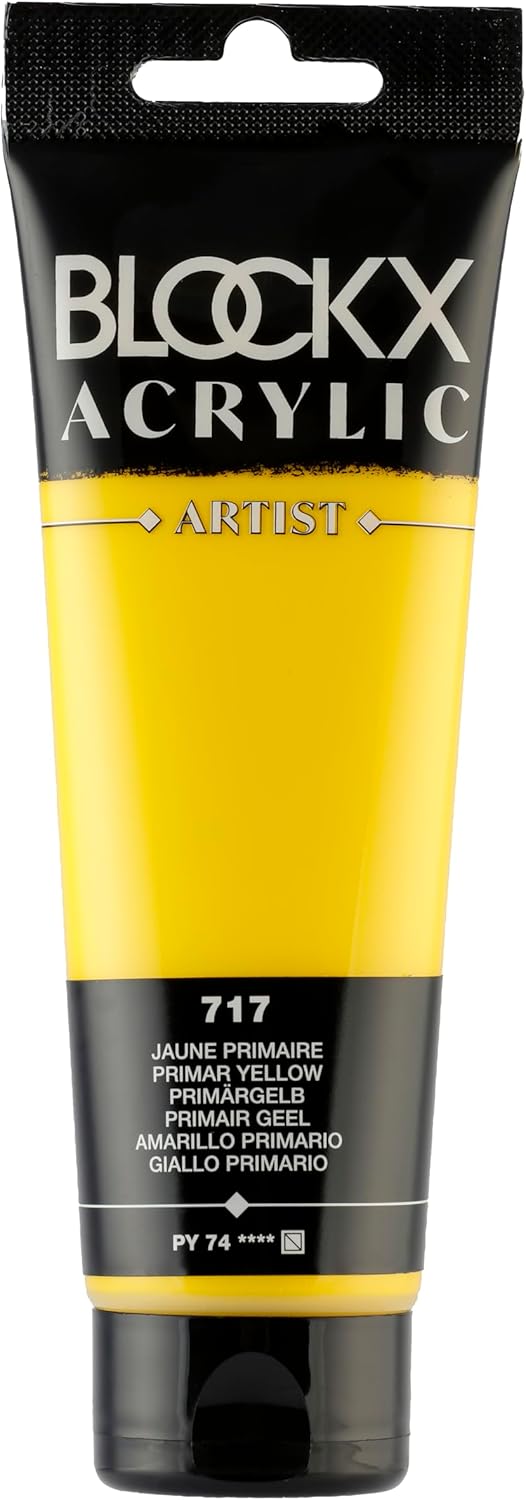 Blockx 65120BXC - Set mit 5x120ml Tuben, feine Acrylfarbe, Acrylic Artist, Primärfarben, dekend und