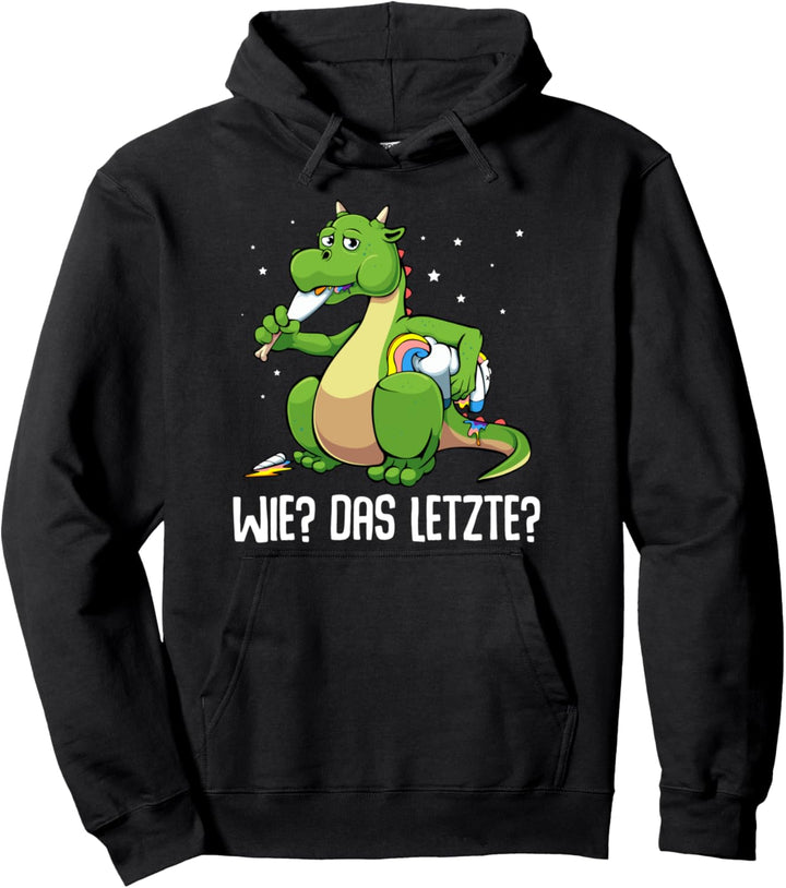 Lustiger Drachen Frisst Das Letzt Einhorn - Wie? Das Letzte? Pullover Hoodie