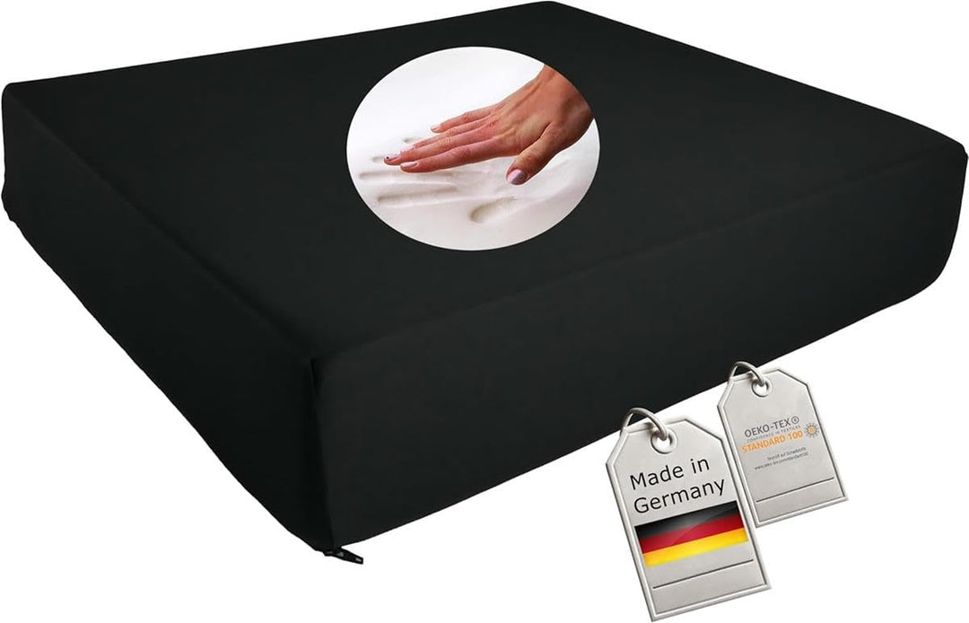 Gel Gelschaum Sitzkissen Anti Dekubitus Sitzpolster 52 x 45 x 10 cm Schwarz Memory Foam Für Rollstuh