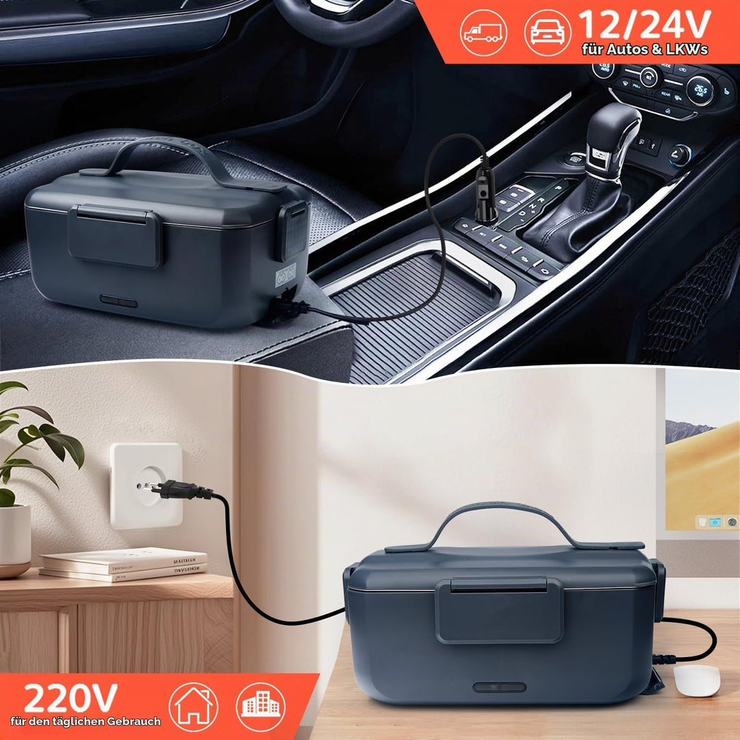 Grosse Elektrische Lunchbox 90 W, 3-in-1 Lunchbox Erwachsene für Edelstahl, 12 V/24 V/220 V für Auto