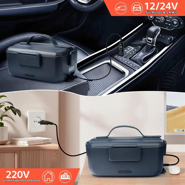 Grosse Elektrische Lunchbox 90 W, 3-in-1 Lunchbox Erwachsene für Edelstahl, 12 V/24 V/220 V für Auto
