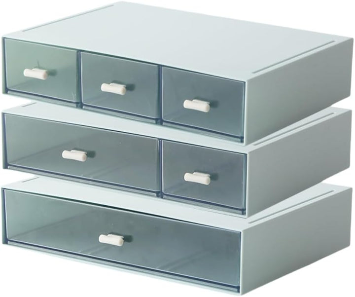 Aufbewahrungsbox mit 6 Schubladen, Stapelbar Desktop Handwerk Schublade Schrank, Klare Schreibtisch