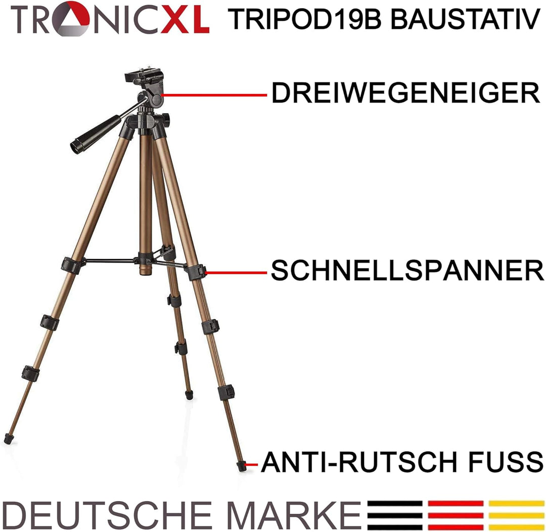 TronicXL Tripod 19B 105cm Baustativ Stativ Laser Nivelliergerät Linienlaser Kreuzlinienlaser kompati