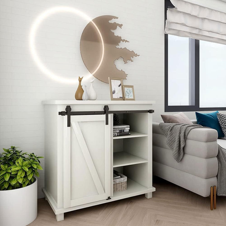 2.5FT/76.2cm Schiebetürbeschlag Mini Schiebetür-Hardware-Kit für Einzeltür TV-Ständer, Kleiner Kleid