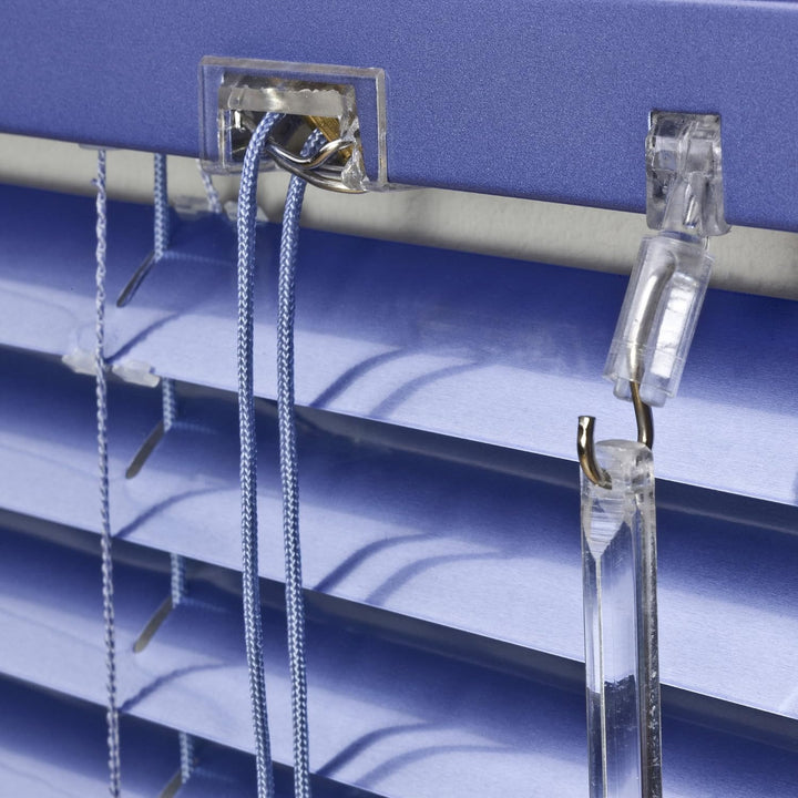 WR-Design Alu Jalousie hellblau metallic Sky - Breite 50 bis 240 cm - Höhe 130/160 / 220 cm - Tür Fe