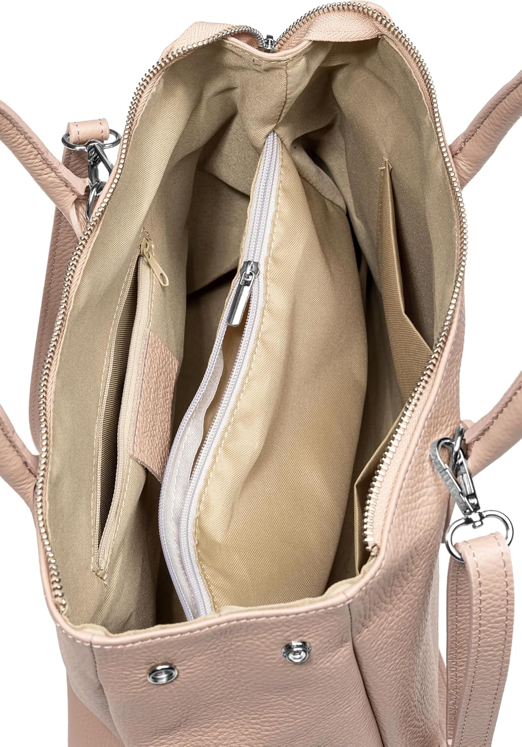 Caspar TL812 klassisch elegante Damen Leder Handtasche Einheitsgrösse Rosa, Einheitsgrösse Rosa