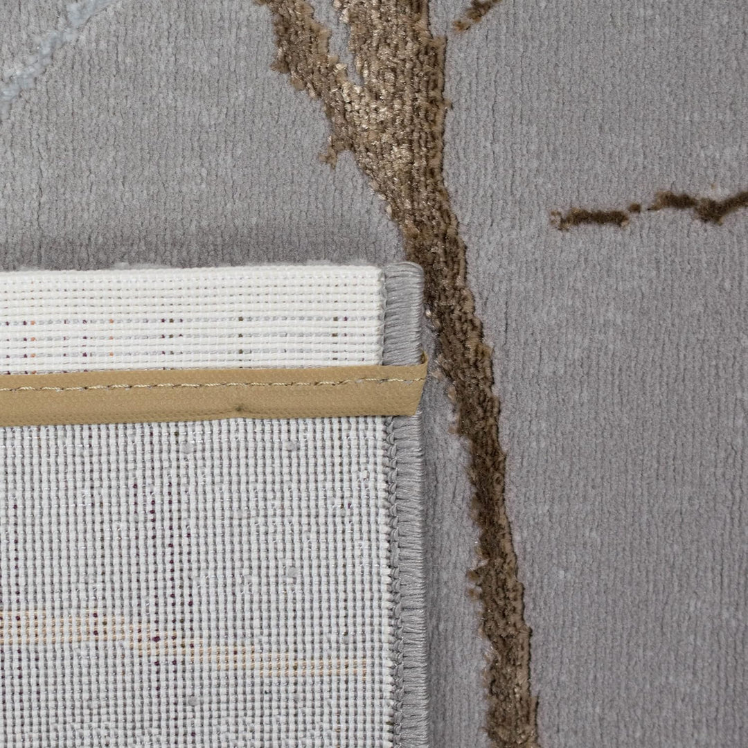 Teppich-Traum LÄUFER Designer Teppich Flur Wohn- & Schlafzimmer abstraktes Ästemuster Gold Grösse 60