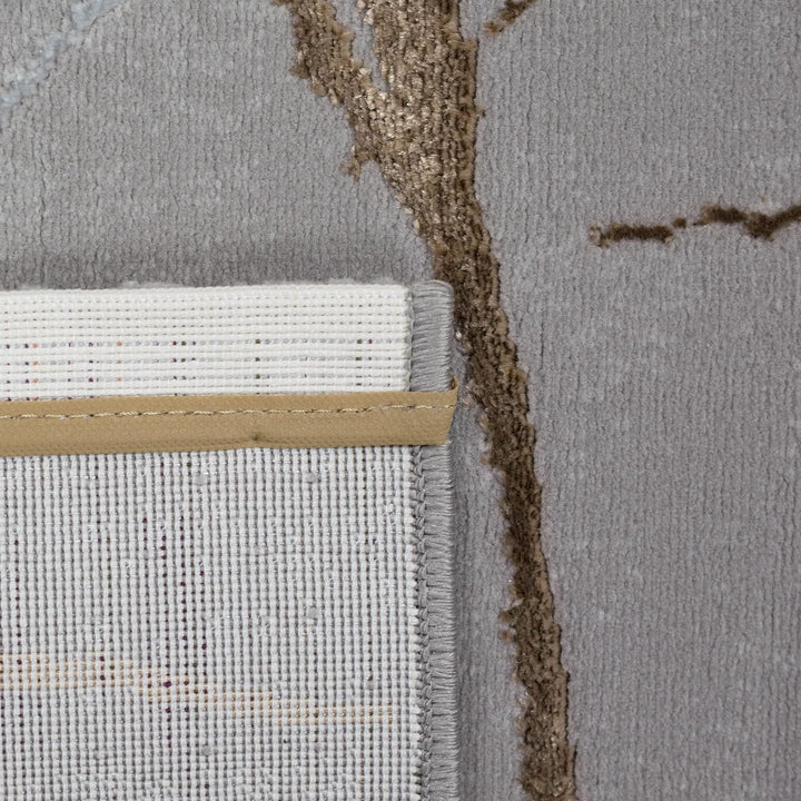 Teppich-Traum LÄUFER Designer Teppich Flur Wohn- & Schlafzimmer abstraktes Ästemuster Gold Grösse 60