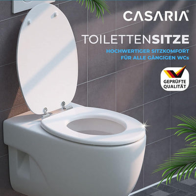 Casaria® WC Sitz Doppelte Absenkautomatik MDF Holzkern hygienisch Rostfreie Scharniere 175kg Bad Toi