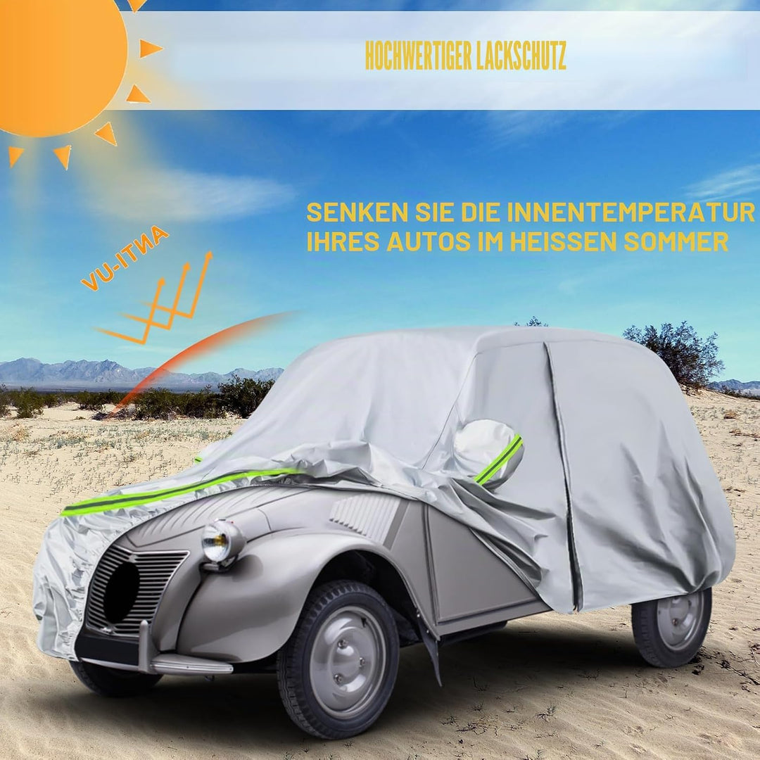 Autoabdeckung Passend für Citroen 2CV 1948-1990, wasserdichte Vollgarage Autoplane mit Reissverschlu