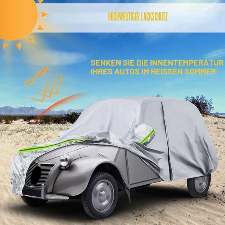 Autoabdeckung Passend für Citroen 2CV 1948-1990, wasserdichte Vollgarage Autoplane mit Reissverschlu