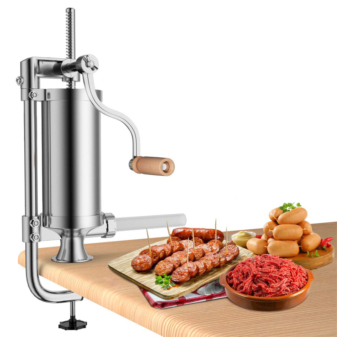 COSTWAY 1,5L / 3L / 3,6L / 6L Wurstfüller manuell, Wurstmaschine aus Edelstahl, Wurstfüllmaschine si