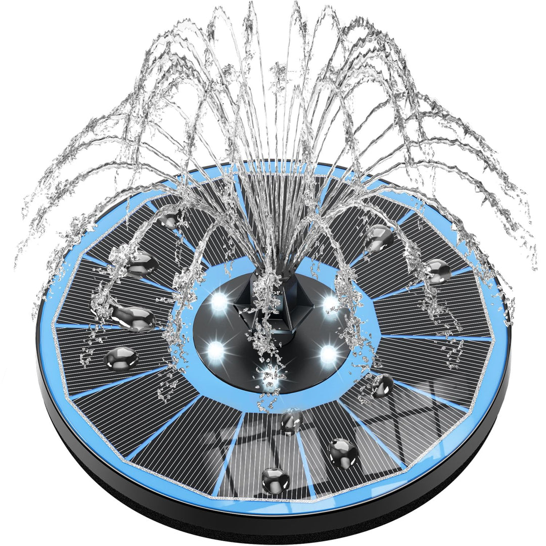 SZMP Solar Springbrunnen für aussen 100% Glas 2023 Upgraded,3.5W Solar Teichpumpe mit 8 Effekte Sola