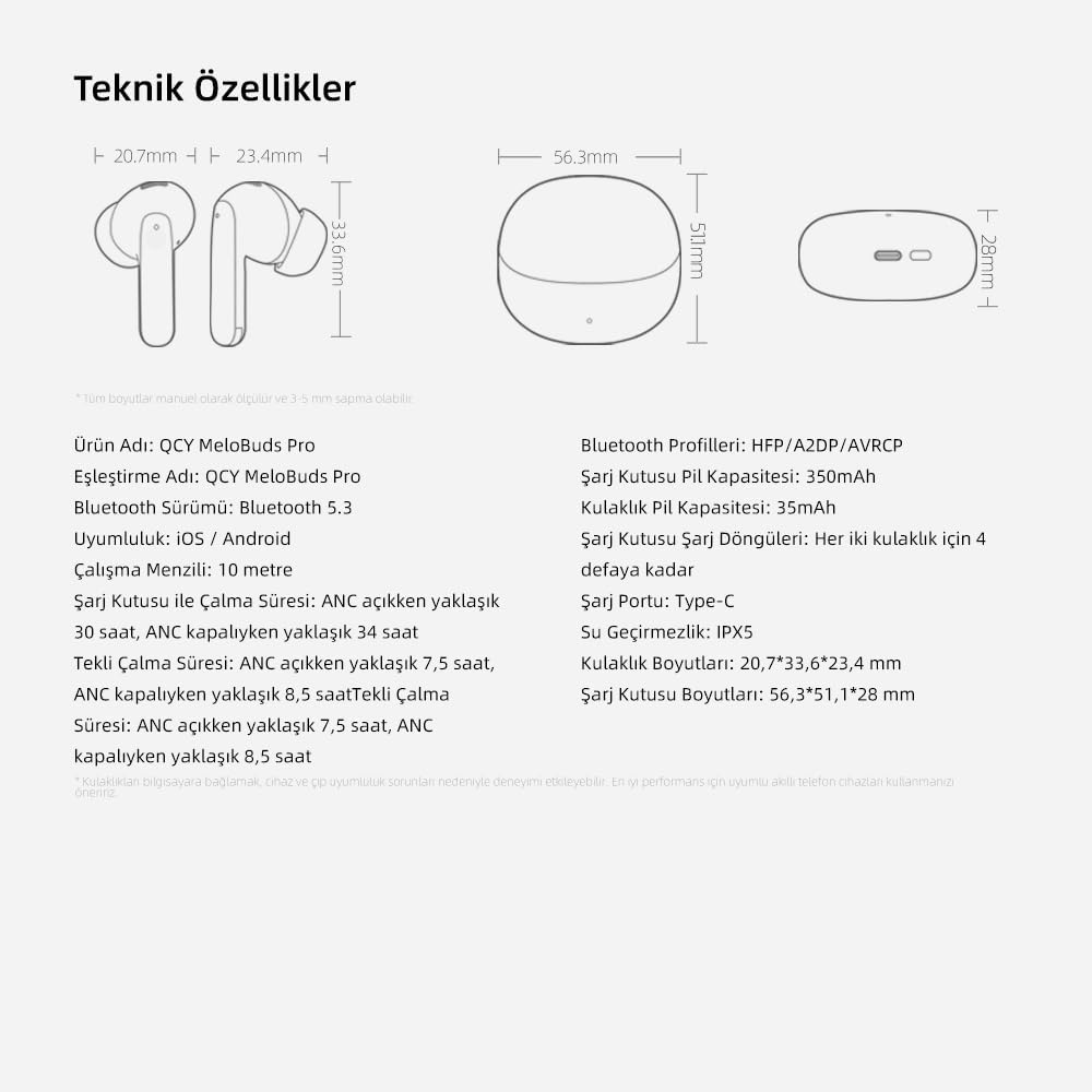 QCY HT08 MeloBuds Pro Hi-Res LDAC Adaptive ANC 6 Mikrofon Bluetooth 5.3 Wireless Kopfhörer Weiss