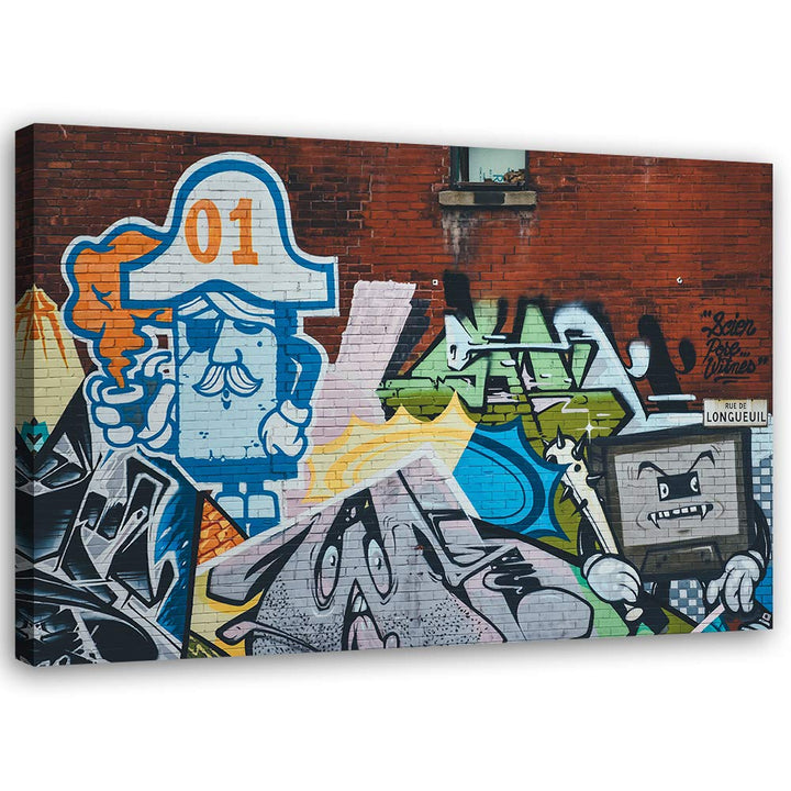 Feeby Wanddeko abstrakt Leinwandbild Kunstdruck Street Art Braun 90x60 cm M14503 90x60 cm, M14503 90