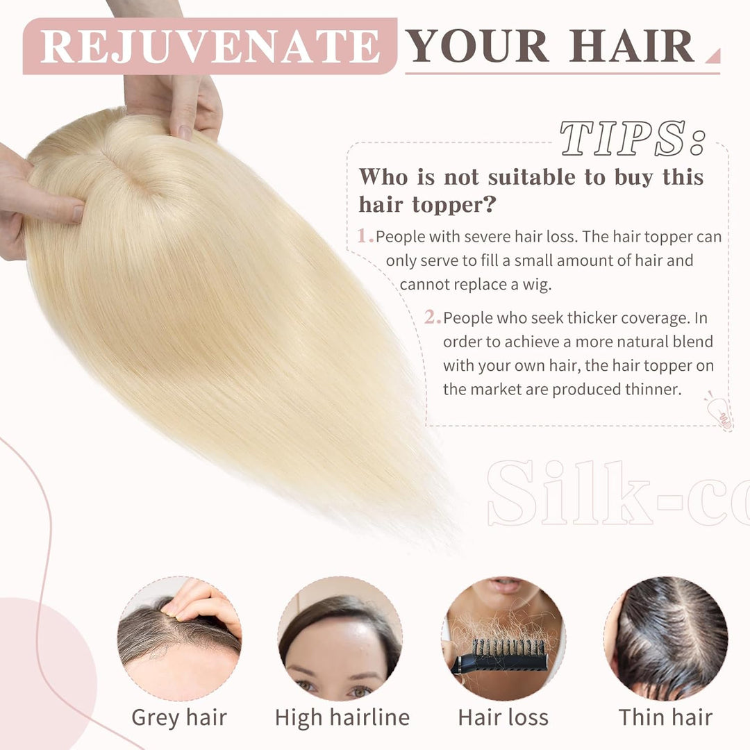 Silk-co Clip in Extension Echthaar Topeer Echthaar Haarteile Echthaar Toupet Haarverlängerung mit Fr