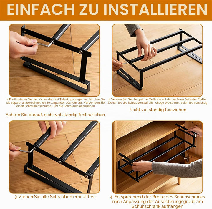 Hängendes Schuhregal Organizer Im Schrank, Erweiterbar Schrankregal, Verstellbarer 40-70cm, Schuhorg
