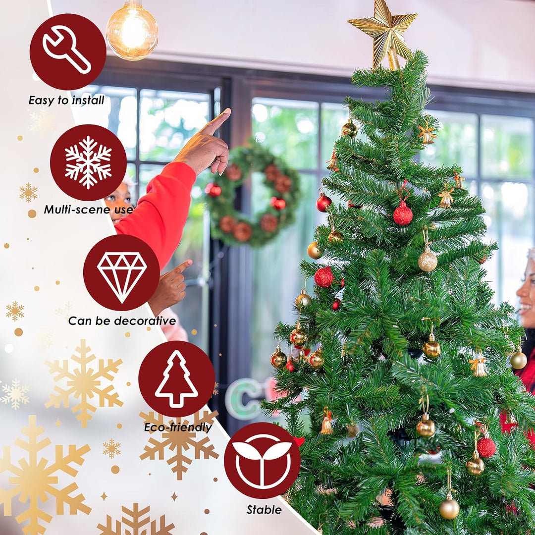 CCLIFE Künstlicher Weihnachtsbaum Nordmanntanne,180cm,600 Astspitzen,Tannenbaum Klein, Spritzguss, G