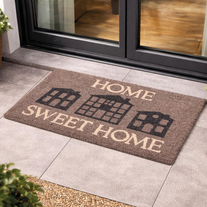 Carpido Fussmatte Kokos Home Sweet Home - Türmatte 40 x 60 cm (Rechteckig) - antibakterielle Eingang