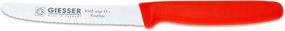 6er Set bunt Tomatenmesser Brötchenmesser Allzweckmesser 11cm Wellenschliff 3mm - rot orange pink he
