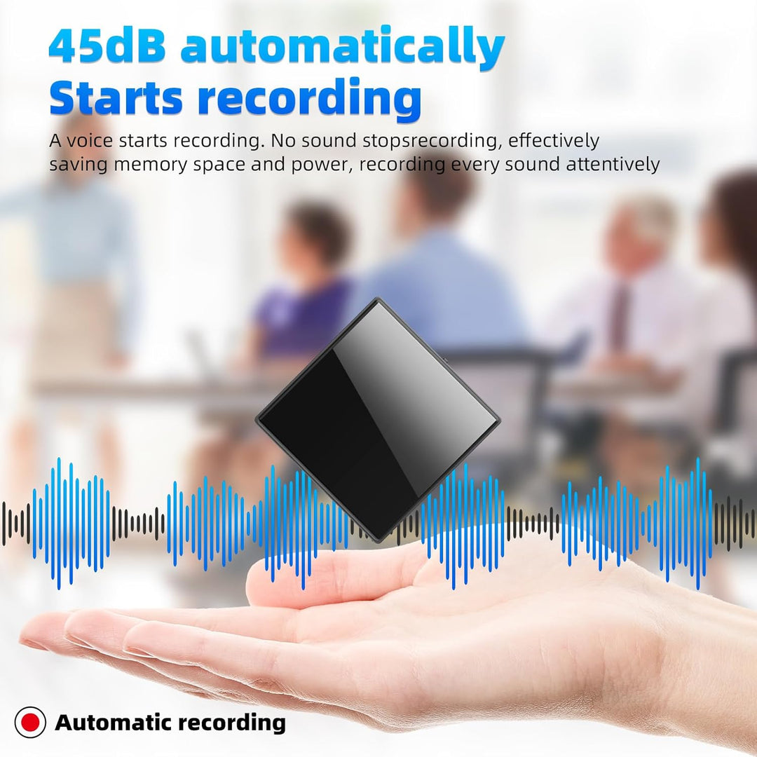 128GB Diktiergerät Mini Aufnahmegerät mit Dreifacher Rauschunterdrückung Voice Recorder, HD 3072 Kbp