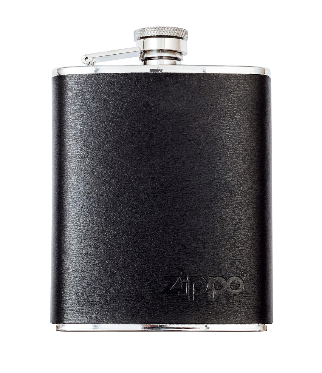 Zippo Flachmann Edelstahl - Leder umhüllt - Silber - 177 ml - Mokka - Ideal für Wandern und Outdoor