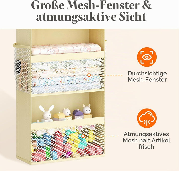 Lifewit 5-stufiger Tür Organizer Hängend für Windeln und Stofftiere, Grosser Hängeorganizer mit 4 Me