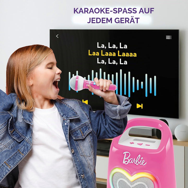 Lisciani - BARBIE PARTYMAKER High Tech Speaker &amp; Microphone - Kinder Karaoke-Set - Mikrofon &amp; Blueto