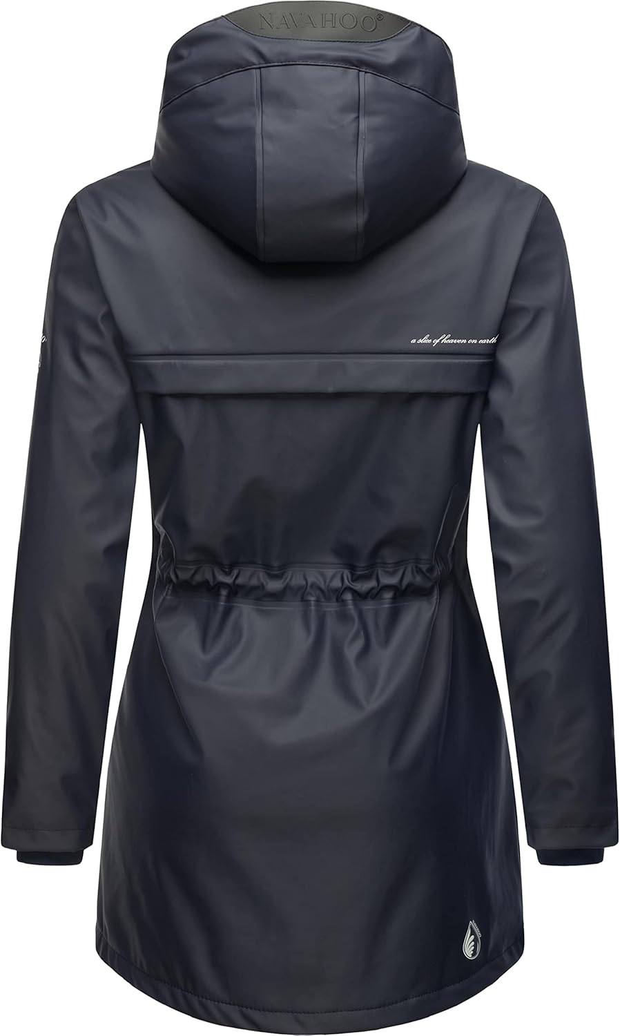 Navahoo Damen Übergangsjacke Regenmantel wasserdicht lang warm gefüttert mit Kapuze Rainy Forest XS-