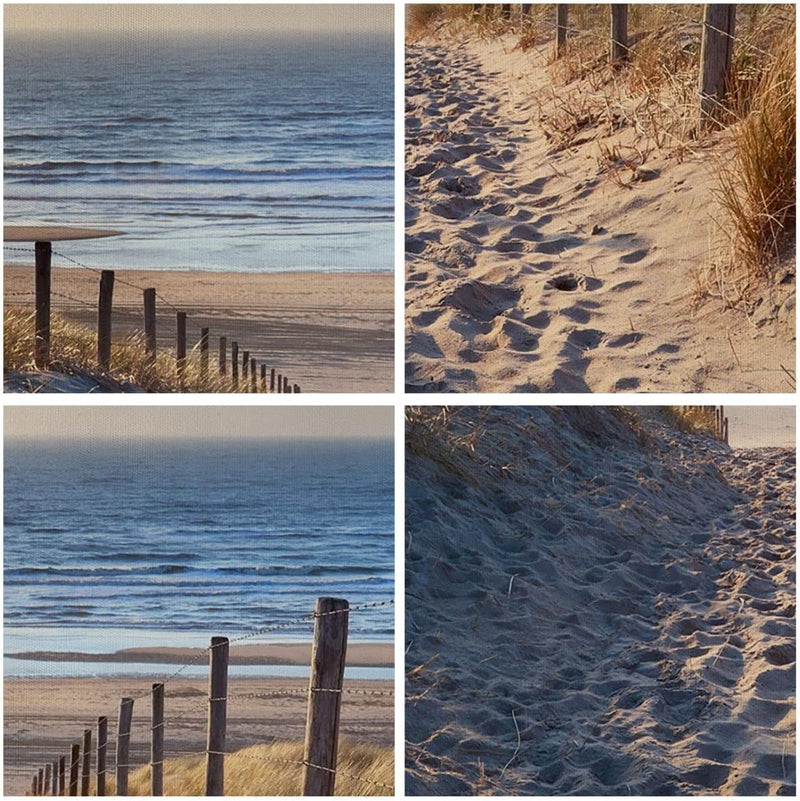 Panorama Bilder auf Leinwand 100x40cm Leinwandbild Meer Strand Düne Gross Wanddeko Bild Schlafzimmer