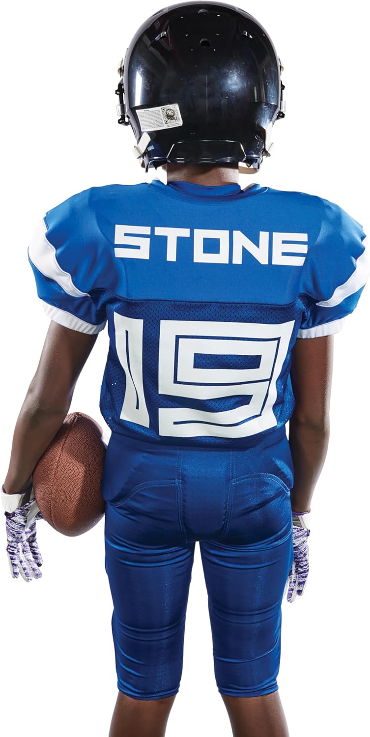 Russell Athletic Jungen Hose Youth Integrated 7-Piece Pad Football Pant S Grid Iron Silver, S Grid I