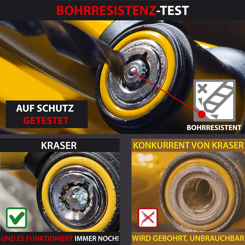 KRASER WA820 Wegfahrsperre Radkralle Reifenkralle, Parkkralle Diebstahlsicherung für Radklemmen, Uni