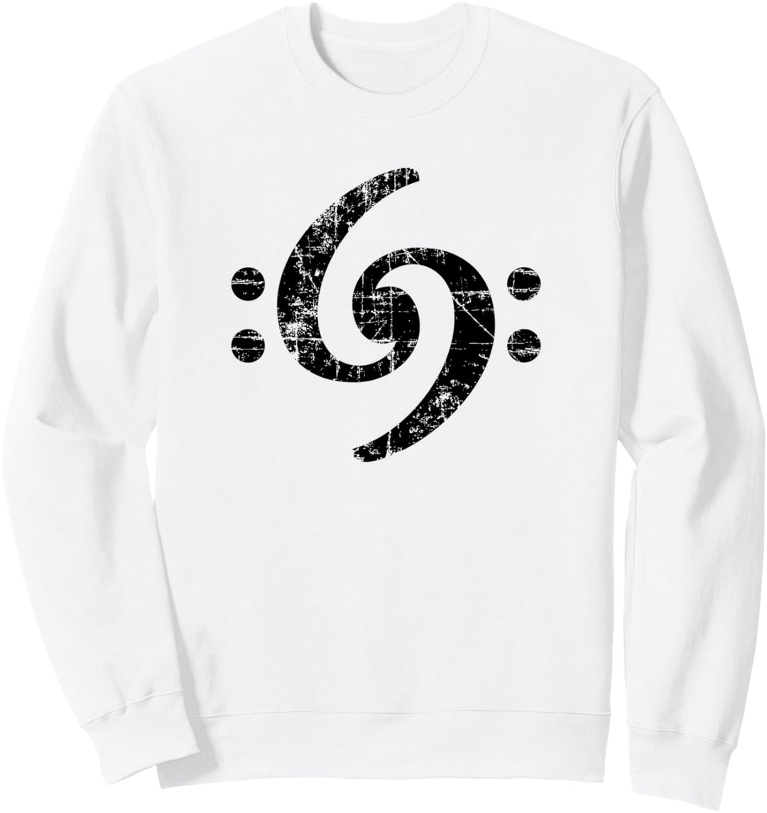 Bass Schlüssel 69 (Vintage Schwarz) Bassisten Sweatshirt