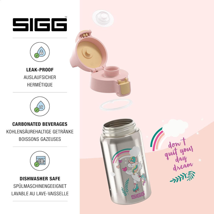 SIGG - Edelstahl Trinkflasche Kinder - Shield One - Für Kohlensäurehaltige Getränke Geeignet - Ausla