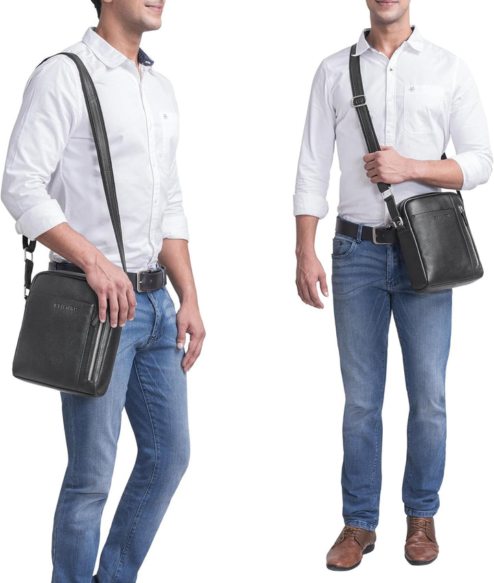 STILORD 'Clint' Schultertasche Herren klein Leder Tablettasche zum Umhängen Herrenhandtasche Echtled