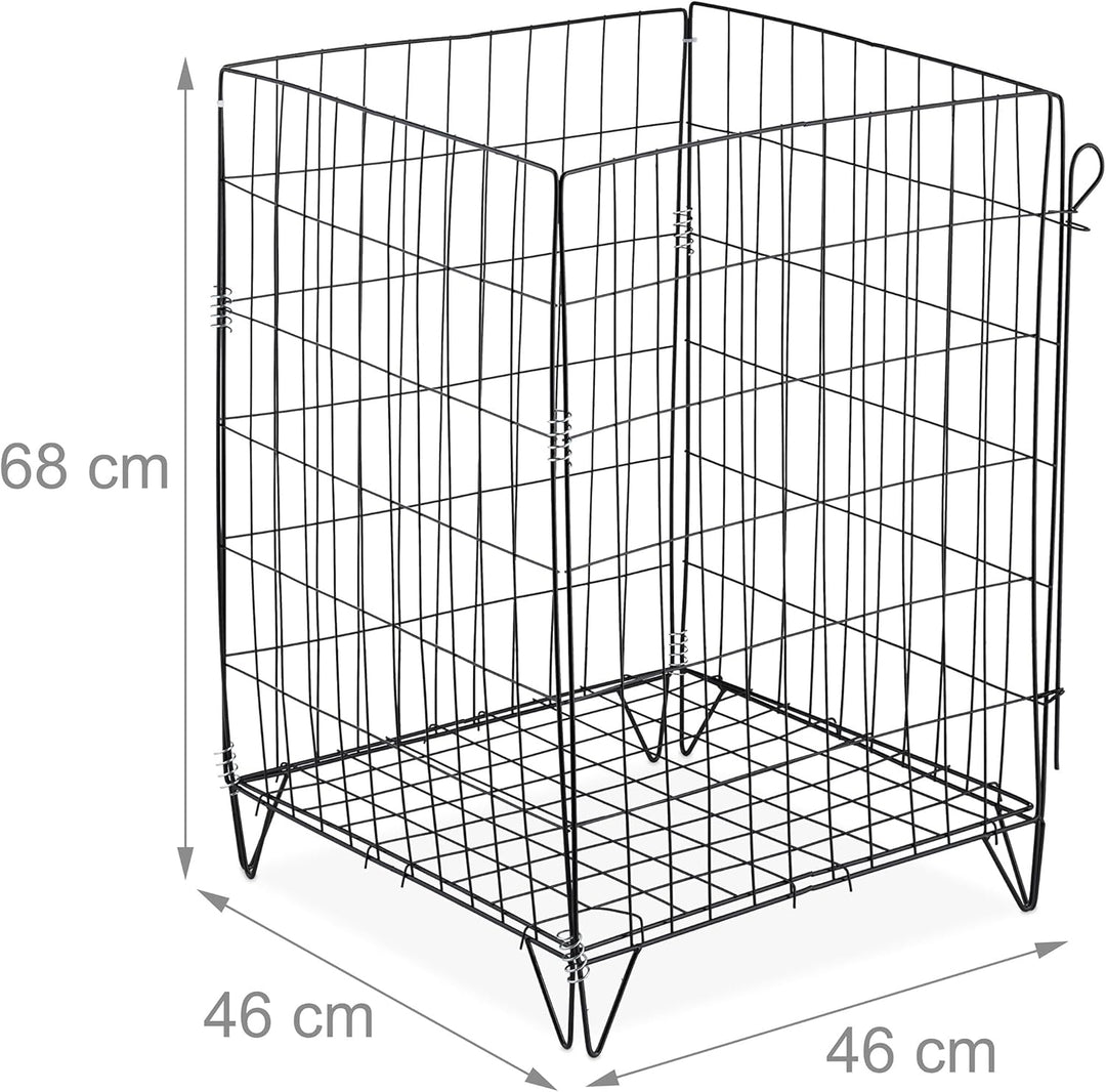 Relaxdays Komposter Metall, Bodengitter und Füsse, HBT: 68 x 46 x 46 cm, für Gartenabfall, Kompostgi