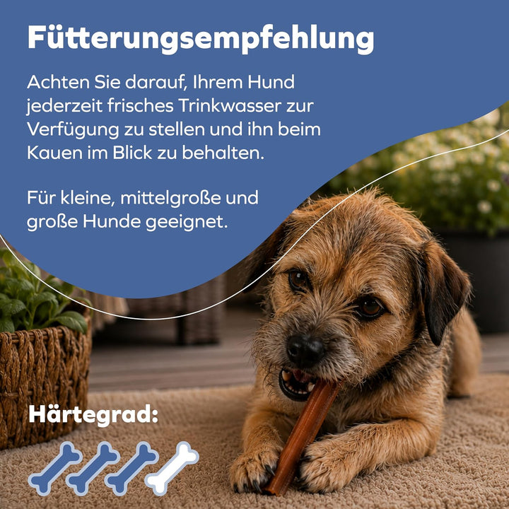 Ochsenziemer für Hunde – 12cm grosse Kauartikel - 5 Stck. für langanhaltenden Kauspass 150 g (1er Pa
