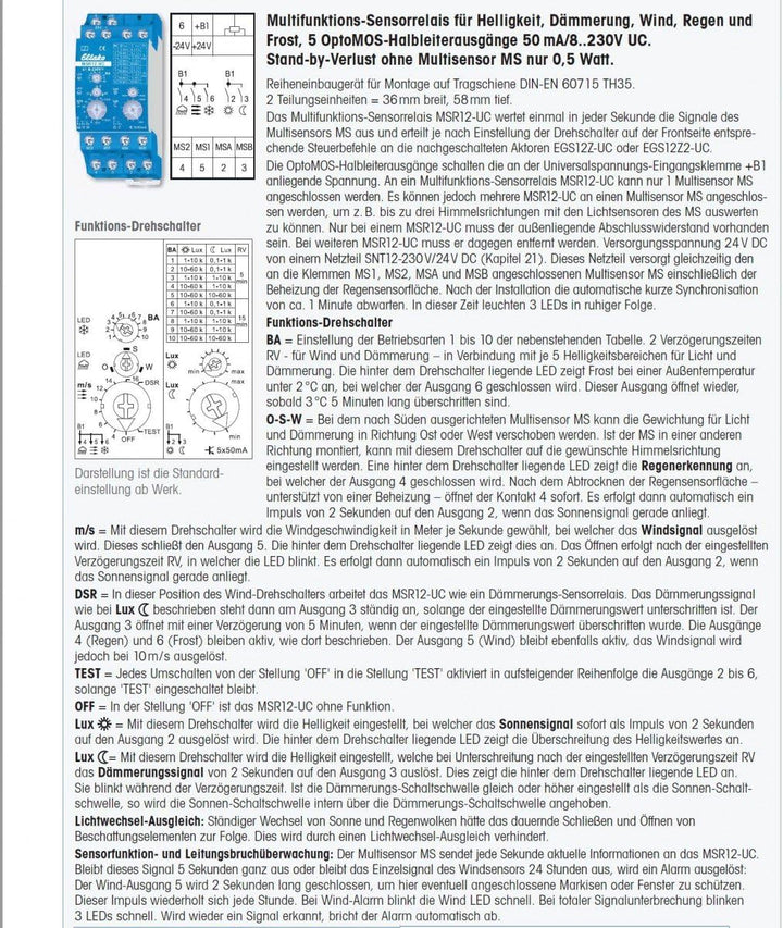 Eltako MSR12-UC Eingangsmodul Hutschiene