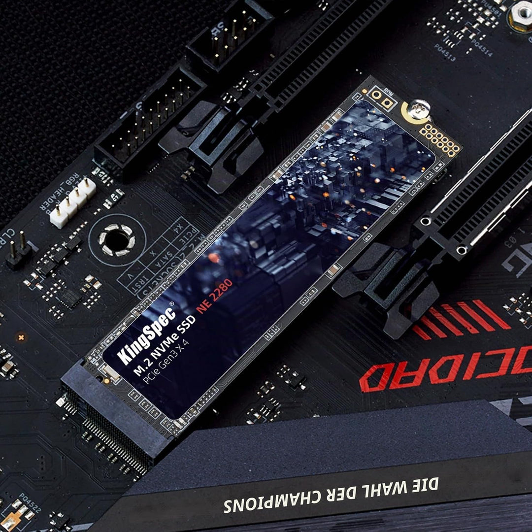 KingSpec SSD 512GB M.2 NVMe PCIE Gen 3x4, Bis zu 2400MB/s, Internes Solid State Drive mit 3D NAND Fl