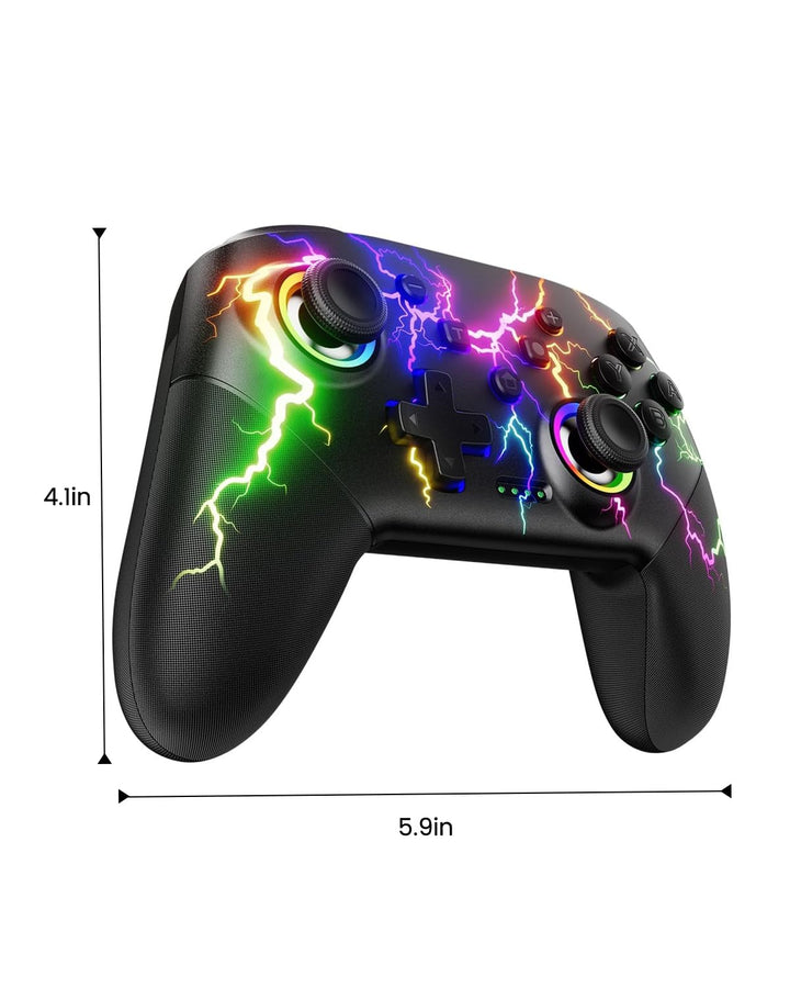 VOYEE Switch Controllers kompatibel mit Switch/Lite/OLED/Windows, 1000mAh Programmierbar RGB Blitz L