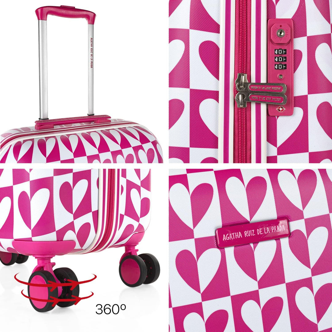 Agatha Ruiz de la Prada - Koffer Mittelgross - Polycarbonat hochwertiger und Stabiler reisekoffer mi