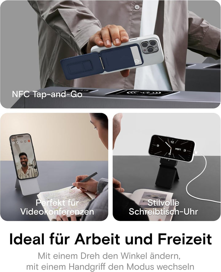 MOFT Handy Stativ für Smartphone, [Ultra Dünn &amp; Tragbar] Faltebar MOVAS Veganes Leder Stativ für Mag