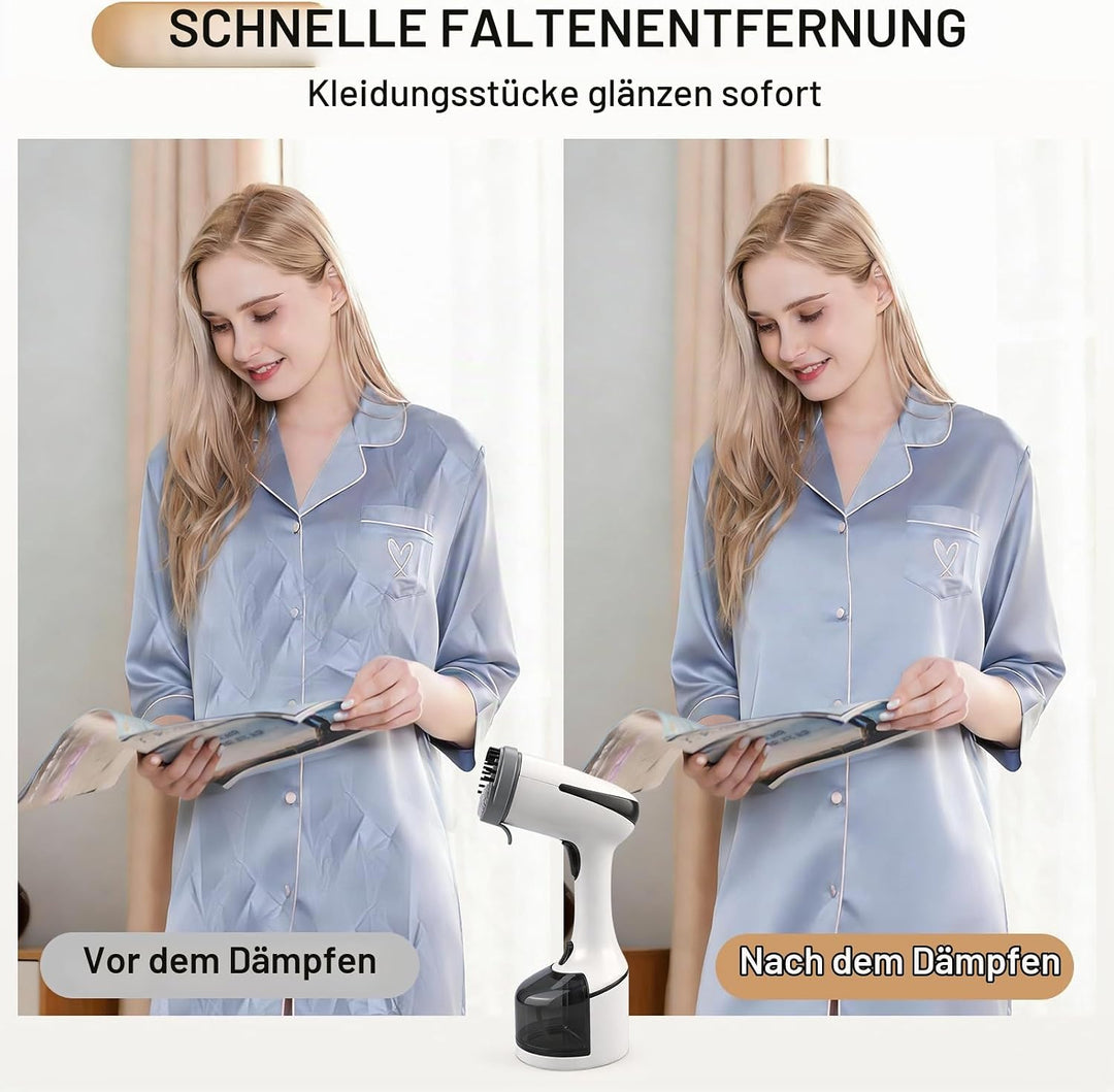 Cadrim Steamer Dampfglätter 1600W, 250ml Wassertank Tragbarer Dampfbügler mit 3 Dampfstufen, Steamer