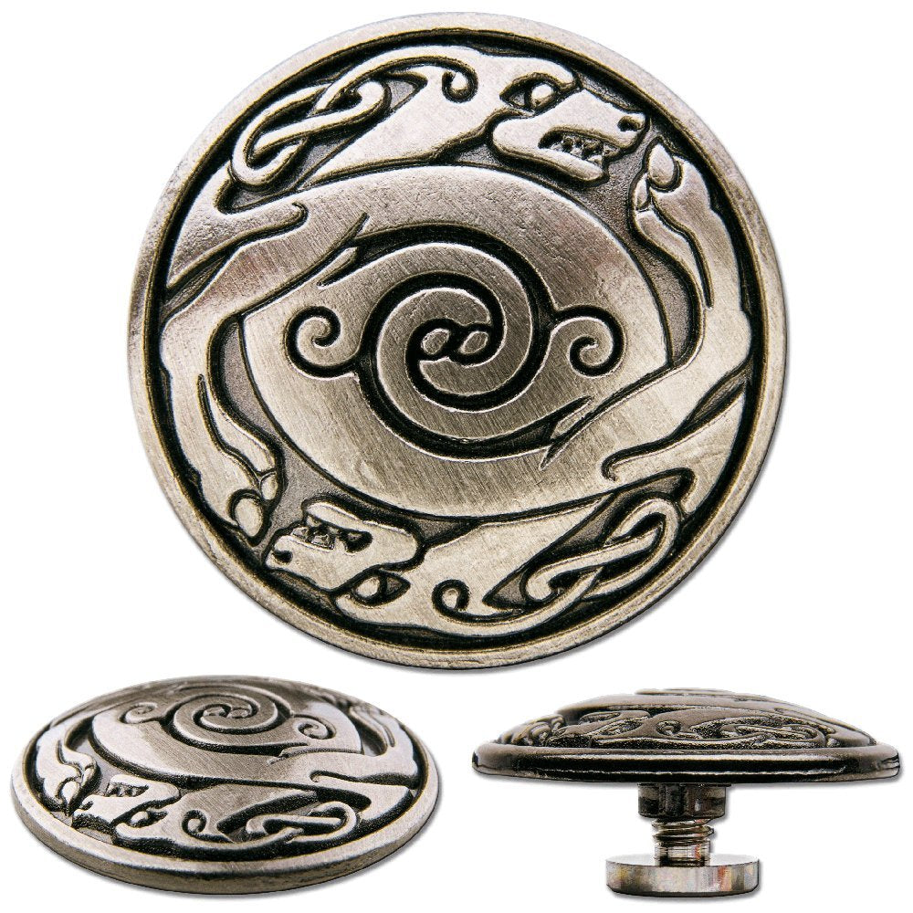 Hoppe &amp; Masztalerz 6 st. Celtic Concho Schraubzierniete, Zierniete, Schraubniete, Screwback Conch Ke